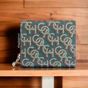 Coach Outlet Snap Wallet With Coach Monogram Print NWT